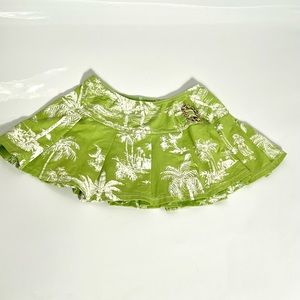 Haven Girl Palm Tree Tropical Pleated Skirt with Seashell Appliqué Size 4